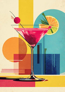 Cosmopolitan Cocktail Art Deco