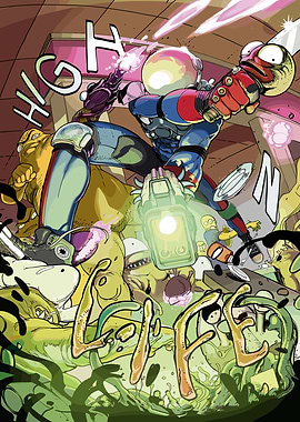 Sci-Fi Action Comic Book Scene