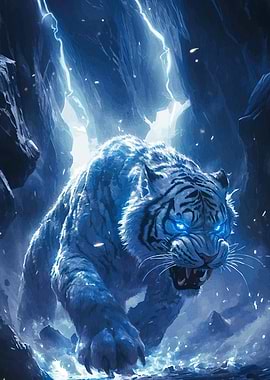Electric White Tiger Storm