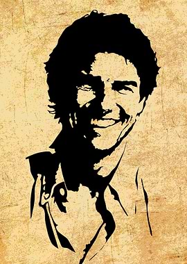 Tom Cruise Portrait in Black and Beige