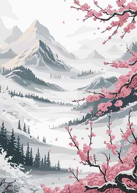 Japanese Mountains Landscape