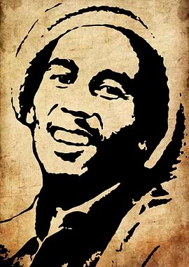 Bob Marley Portrait - Stencil Art