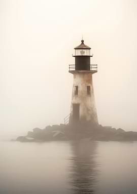 Lighthouse in Fog