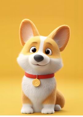 Cute Corgi Puppy Portrait