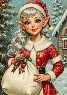 Christmas Elf with Gift Sack
