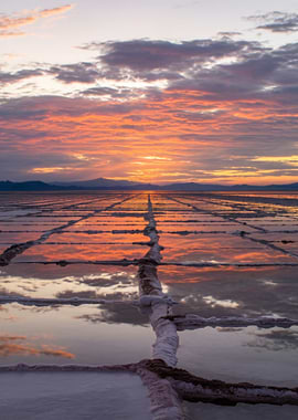 Salt Flats Sunset Reflection