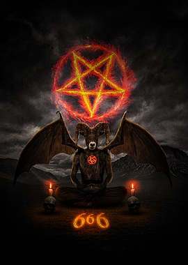 Baphomet Meditation with Pentagram and 666