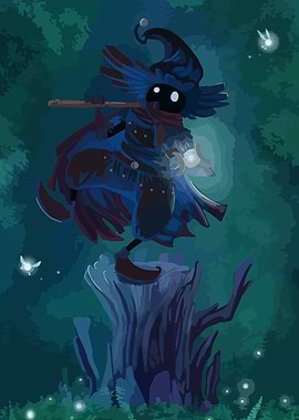 Mystical Flute Player in Forest