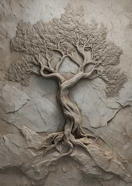 Stone Tree Of Life Relief