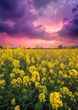Yellow Flowers Field