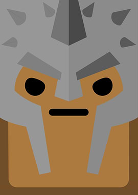 Stylized Warrior Face with Helmet