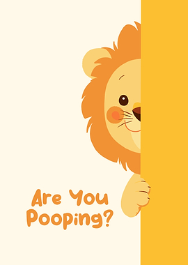 Cartoon Lion Peek-a-Boo