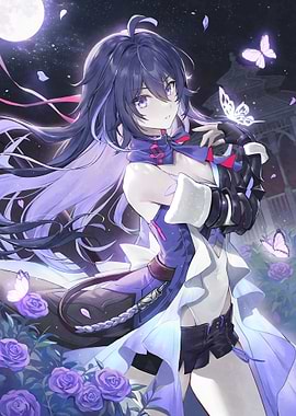 Girl with Butterflies