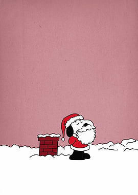 Snoopy as Santa Claus in Snow