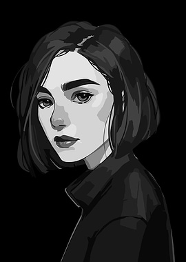 Little Susie Monochrome Portrait of a Woman