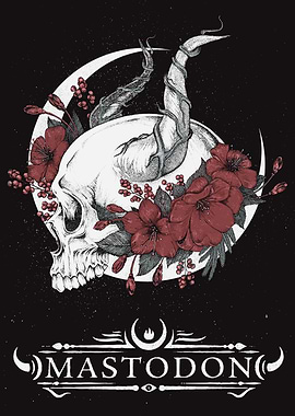 Mastodon Skull and Flowers