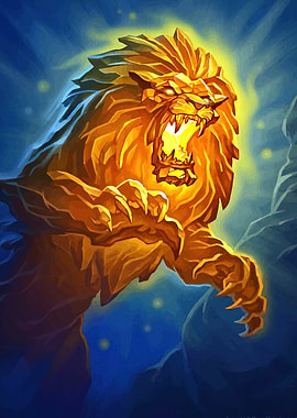 Golden Lion Roaring Fantasy