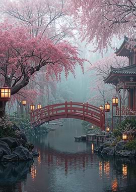 Cherry Blossoms Spring Garden