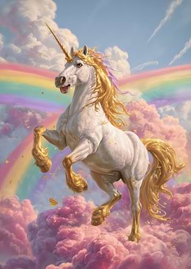 Majestic Unicorn in a Dreamy Landscape
