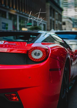 Red Sports Car Rear View