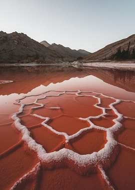 Red Lake with Salt Formations