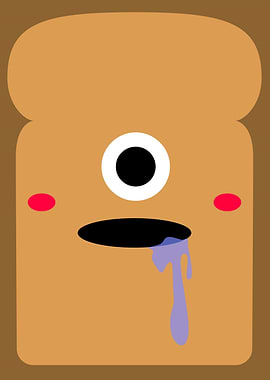 Cute Toast Character with Drool