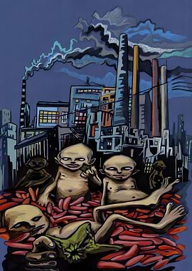 Industrial Wasteland with Figures