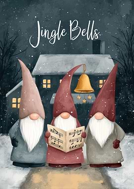 Christmas Gnomes Caroling Jingle Bells