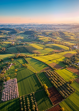Farmland at Sunset