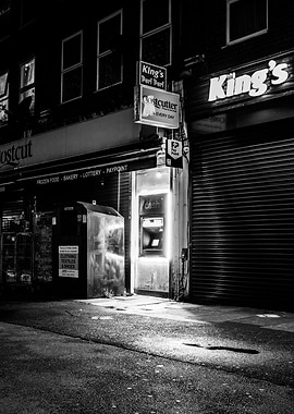 Nighttime City Street ATM