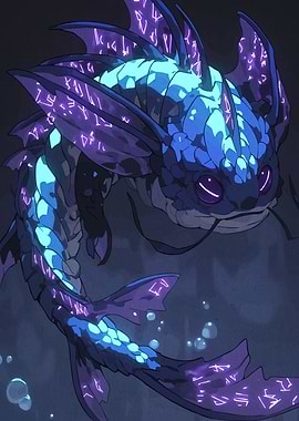Mystical Blue and Purple Sea Creature