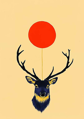 Deer with Red Circle