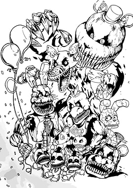 Five Nights at Freddy's Nightmare Lineart
