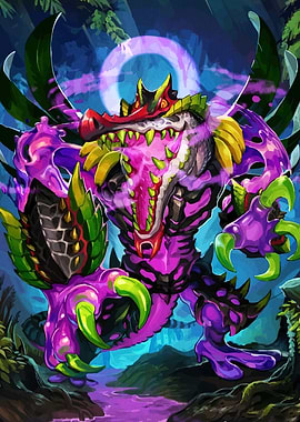 Cartoon Crocodile Monster Jungle