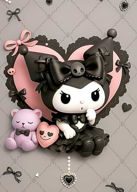 Kuromi with Teddy Bear Figurine