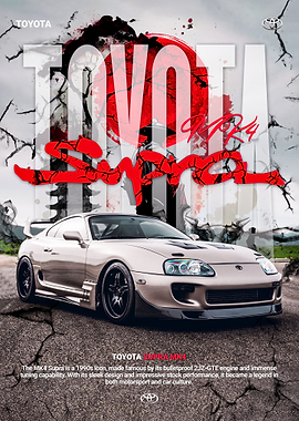 Toyota Supra MK4 Car Poster