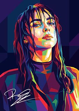 Billie Eilish Colorful Portrait