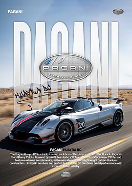 Pagani Huayra BC Car Poster
