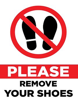 Please Remove Your Shoes Sign