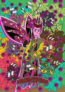 Magical Fairy with Floral Background