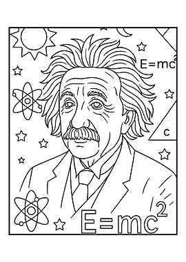 Albert Einstein Coloring Page