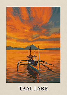 Taal Lake Sunset Art Print