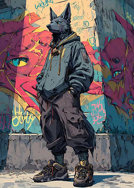 Urban Streetwear Dark Wolf