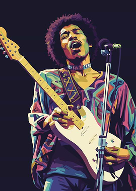 Jimi Hendrix Colorful Portrait