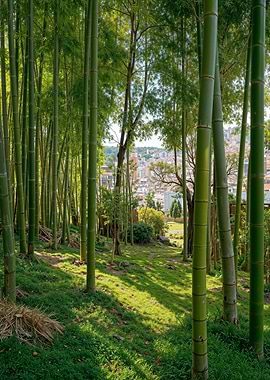 Bamboo Forest Overlooking City