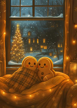 Cozy Gingerbread Couple