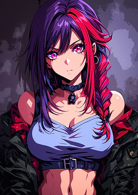 Anime Girl with Braided Hair