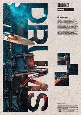Rock Drummer Drums Poster