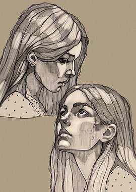 Pencil Sketch of Two Women