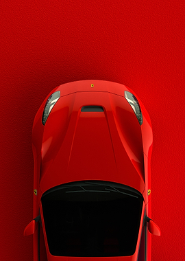Red Ferrari Top View